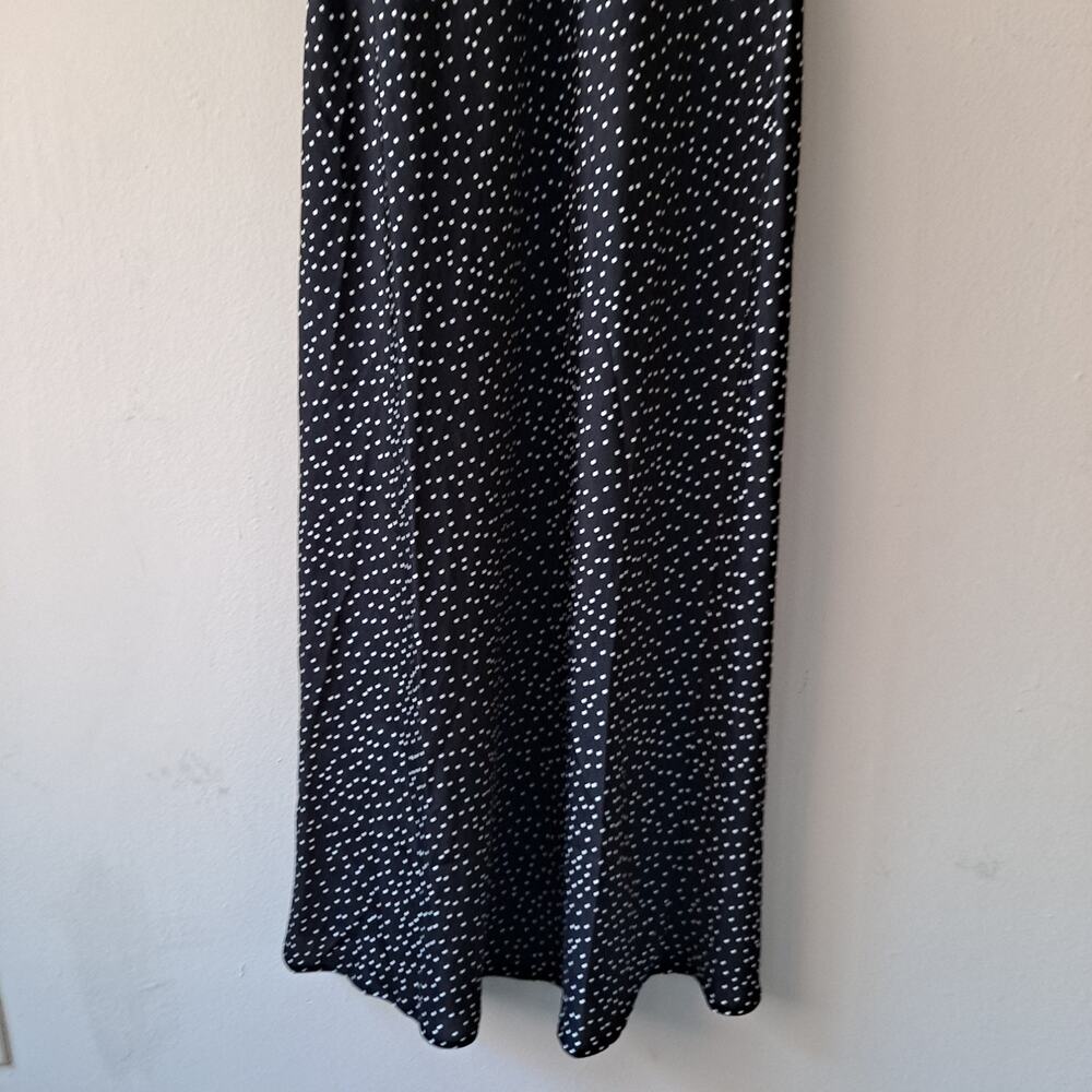 NWT Quince Washable Stretch Silk Tank Maxi Dress Tiny Dot Black White Size M - Picture 7 of 9